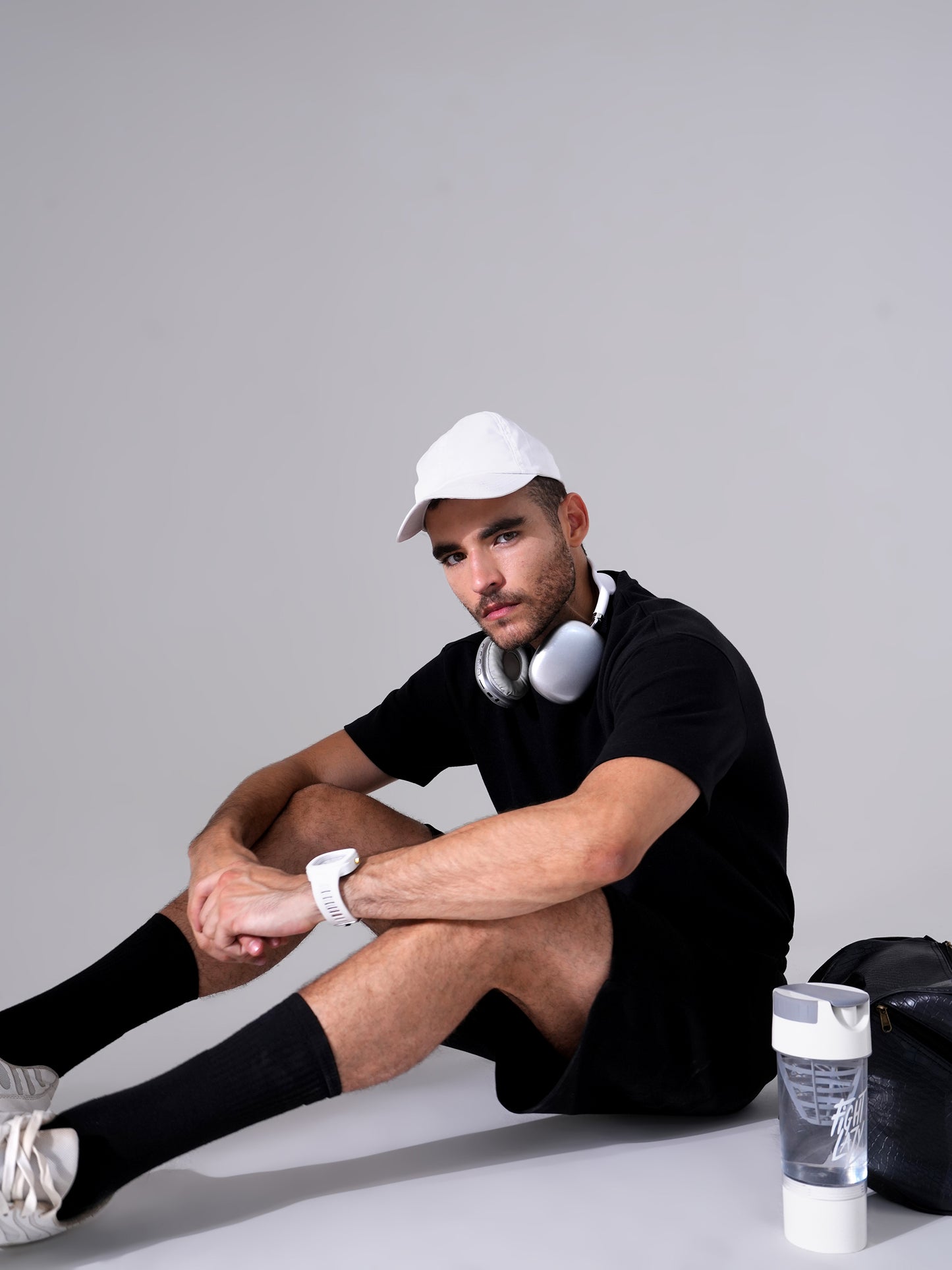 Men Black Co-Ord Set for Men | Regular Fit T-Shirt with Comfortable Shorts
