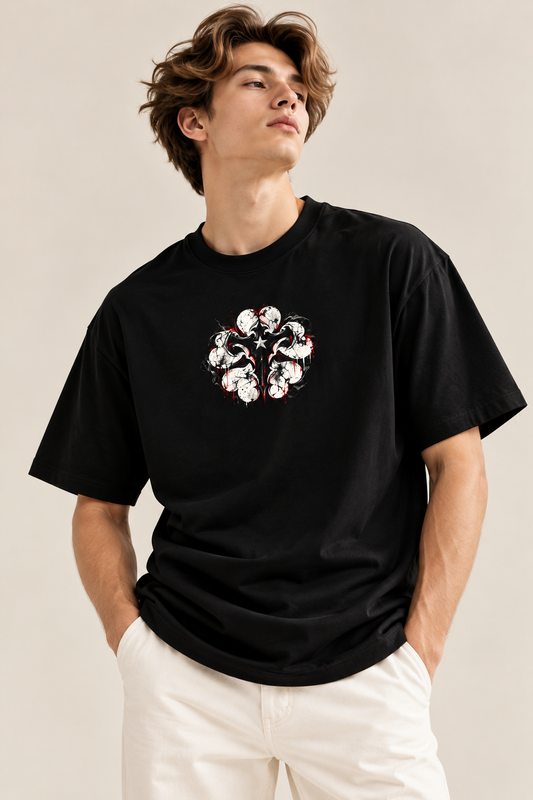 Japanese Floral Anime Oversized T-Shirt | MAPM