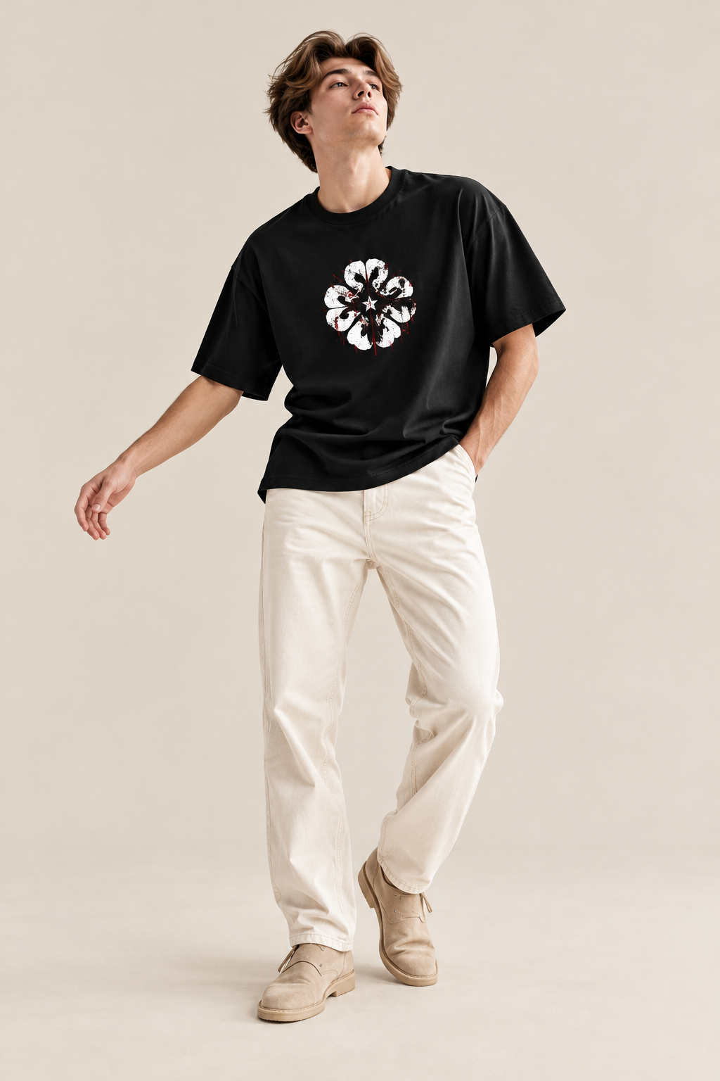 Japanese Floral Anime Oversized T-Shirt | MAPM
