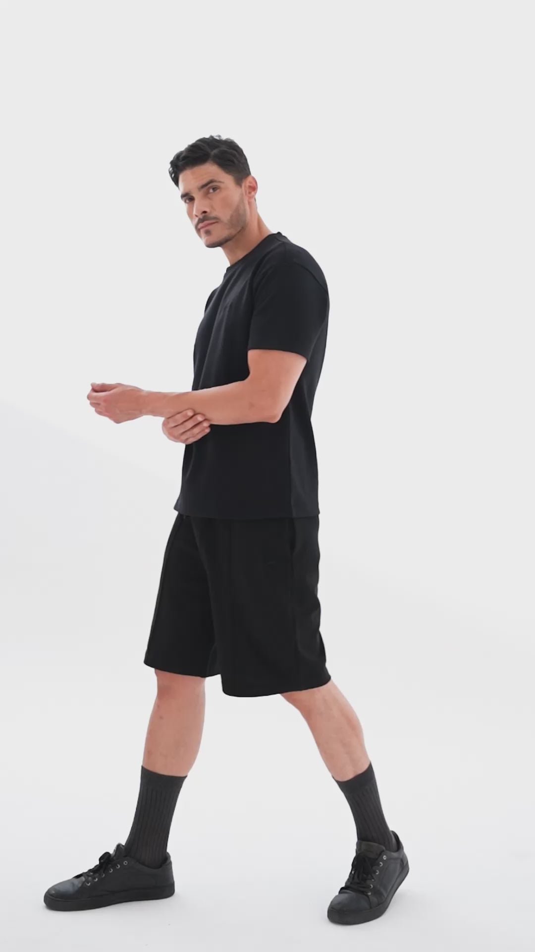 Men Black Solid Tee | Comfortable & Breathable Cotton T-Shirt